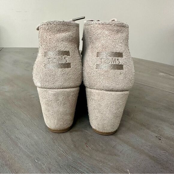 Tom’s Tan, Suede Wedge Ankle Boots. - Picture 5 of 7